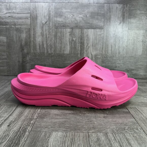HOKA U ORA Recovery Slide Men size 14 Pink Slides - Picture 1 of 7